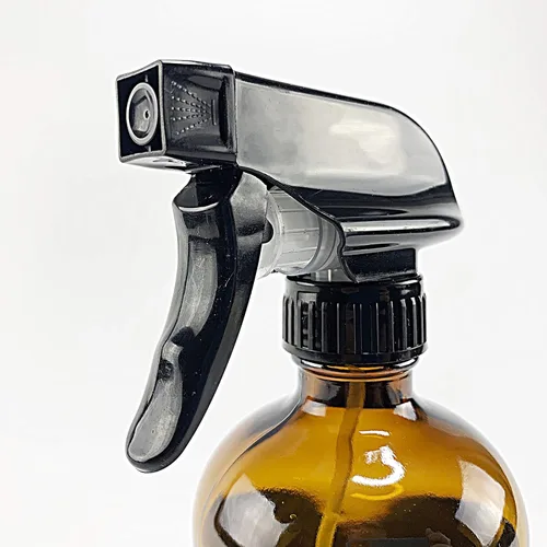 Vista 5 de SAVVY PLANET Botellas vacías de vidrio ámbar con protección de funda de silicona, recipientes recargables de 16 onzas para productos de limpieza