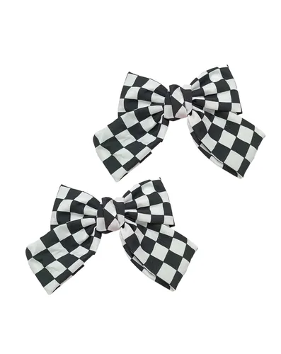 Vista 15 de Pinza para el pelo a cuadros, pasadores de pelo a cuadros, pasadores de pelo a cuadros BBG71 (3 unidades, negro y blanco)