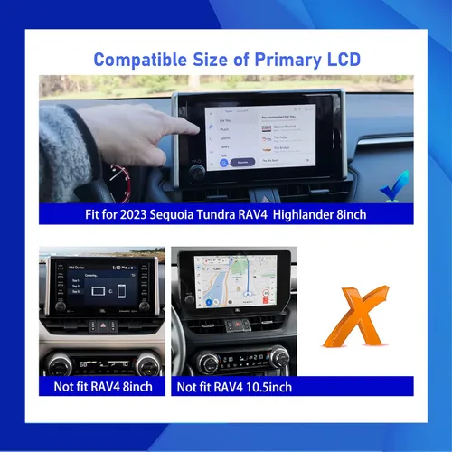Vista 3 de Sequoia 2023 Protector de pantalla para Toyota RAV4 Sequoia Highlander Tundra 2023 Protector de pantalla táctil de 8 pulgadas, accesorios RAV4
