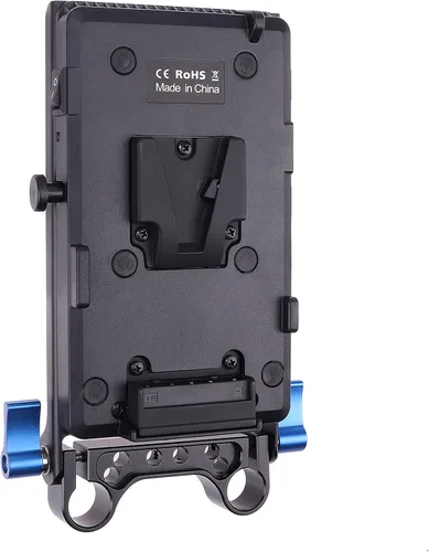 Placa de fuente de alimentación de batería de montaje en V V-Lock D-tap con sistema de abrazadera de varilla de 0.591 in para cámara DSLR