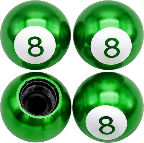 Vista 19 de 4PCS Pool 8 Ball Style Tire Valve Stem Cap, Car Tire Accessories, Copper Core Dustproof Tire Valve Stem Cover, Corrosion Resistant Airtight Tyre