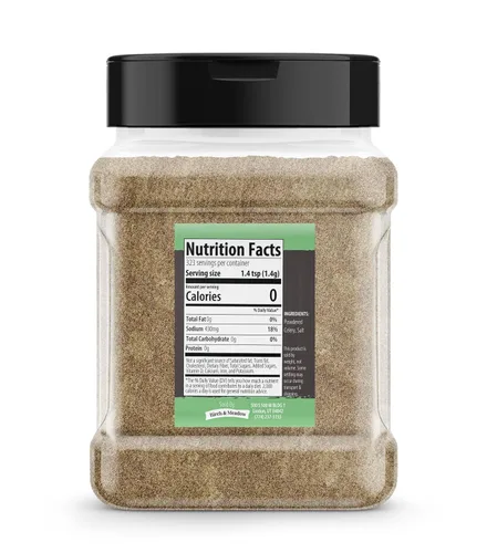 Vista 2 de Birch & Meadow Sal de apio, 1 libra, sabor intenso y fresco, condimento salado