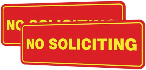 Vista 62 de Estándar No Soliciting Door/Wall Sign - Negro - Pequeño