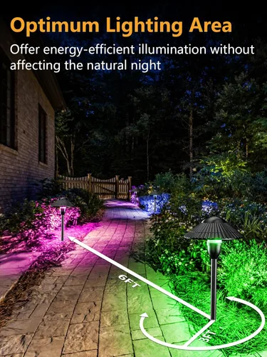 Vista 4 de ZUCKEO RGBW Iluminación de paisaje de bajo voltaje, 5 W, luces de camino que cambian de color, 12-24 V, luces LED multicolor, impermeables