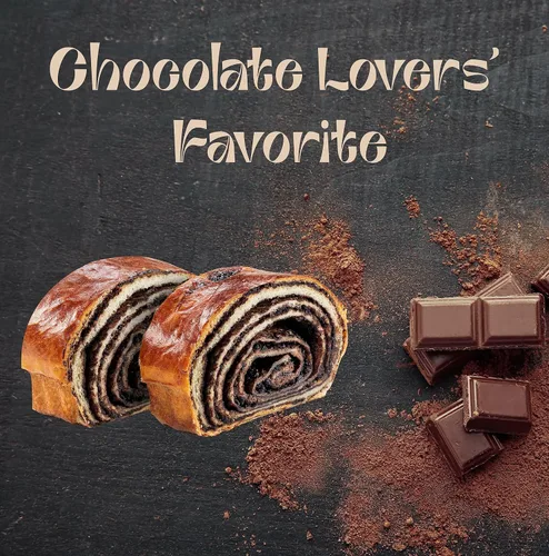 Vista 4 de Pastel de chocolate húngaro Kokosh Pan Babka de chocolate Pastel de café Pastelería danesa Sin lácteos y nueces Fresco y delicioso 1 pan