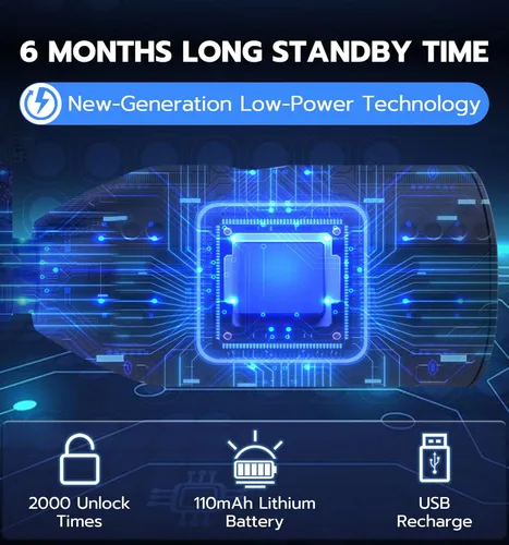 Vista 5 de Anweller Cerradura de cadena para scooter, accesorios de scooter eléctrico, huella dactilar sin llave biométrica inteligente Bluetooth aplicación