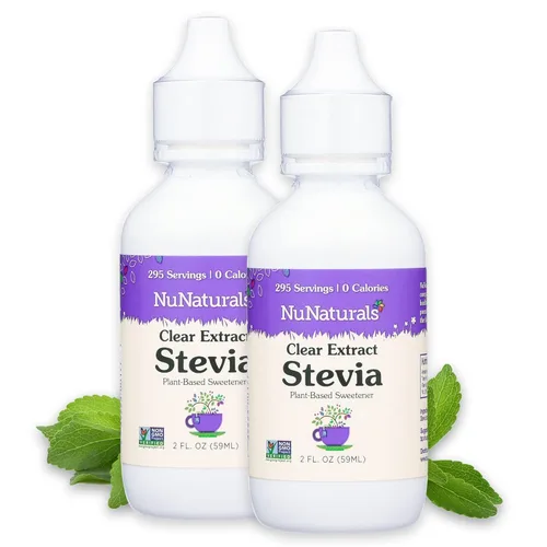Vista 9 de NuNaturals Clear Extract NuStevia, edulcorante a base de plantas, 2 onzas, paquete de 2, plástico