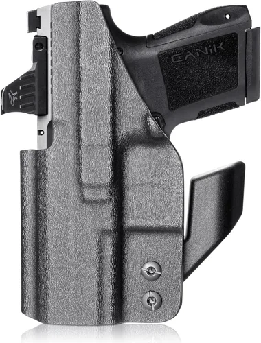 Vista 2 de WARRIORLAND IWB Funda Kydex, Diseñada Exclusiva y Únicamente para Pistola Canik Mete MC9 / MC9L Solamente, con Garra y Corte Óptico, Porta