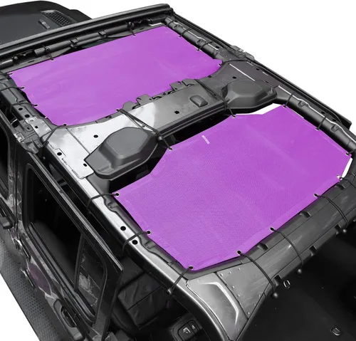 Vista 10 de JeCar JLU Parasol de malla que proporciona protección solar UV compatible con Jeep Wrangler 2018-2024 JL Unlimited 4 puertas delantera y trasera, 2