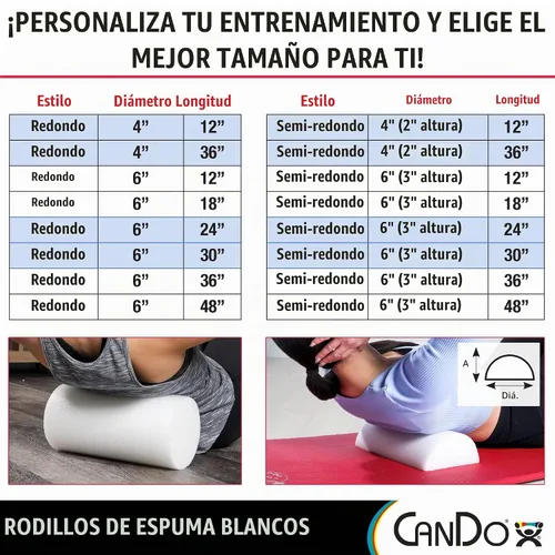 Vista 6 de Cando Jumbo la mitad Ronda – Rodillo de espuma, Round, 1