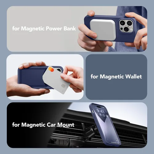 Vista 1602 de GONEZ Funda magnética para iPhone 14, compatible con Magsafe, con protector de pantalla + protector de cámara, forro de microfibra antiarañazos