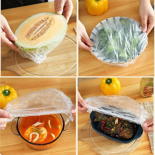 Vista 7 de 300 fundas elásticas reutilizables para alimentos, cubiertas elásticas para cuencos y platos para almacenamiento de alimentos a prueba de pan