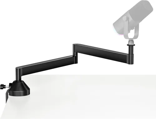 Vista 9 de InnoGear Brazo de micrófono de bajo perfil, soporte de brazo de micrófono giratorio de 360° plegable para escritorio con brazo de boom de micrófono