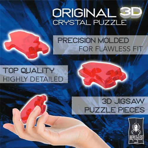 Vista 8 de Disney Beast - Rompecabezas de cristal 3D original con licencia de BePuzzled, rompecabezas 3D y rompecabezas para rompecabezas y coleccionistas a