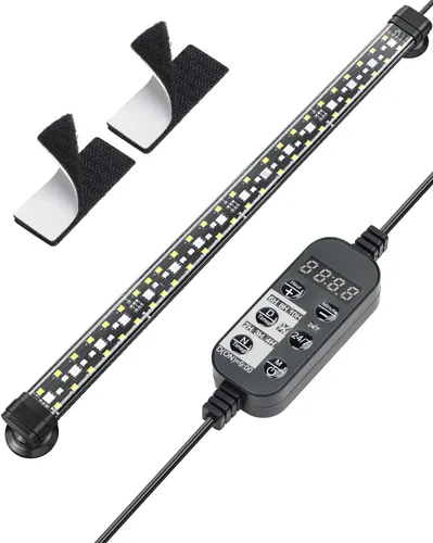 Vista 17 de Pawfly Luz LED para acuario de 5 W, 8 pulgadas, 24/7, luz de tanque de peces con espectro completo, luces blancas brillantes, azul, rojo, verde