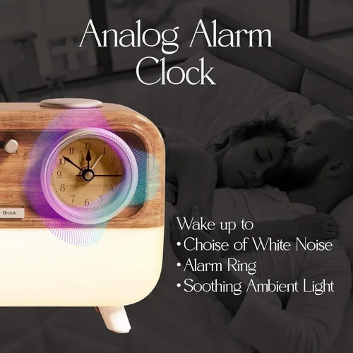 Vista 2 de Máquina de sueño Fuse DRM Reloj de alarma analógico con altavoz Bluetooth 6 sonidos de sueño relajantes Opciones de iluminación ajustables