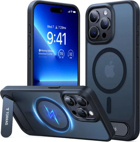 Vista 16 de TORRAS Funda para iPhone 13 Pro Negro Translúcido Magnético Fuerte y Soporte Sin Costuras, Compatible con MagSafe, Protección contra Caídas
