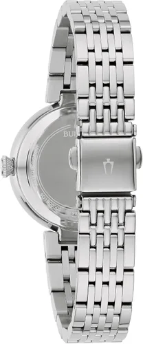 Vista 3 de Bulova Ladies Classic Crystal Stainless Steel 3-Hand Quartz Watch White Mother-of-Pearl Dial