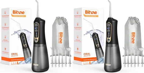 Vista 21 de Bitvae - Hilo dental de agua para dientes, limpiador de dientes inalámbrico, 3 modos 5 intensidades, IPX7 impermeable, púas dentales de agua Negro