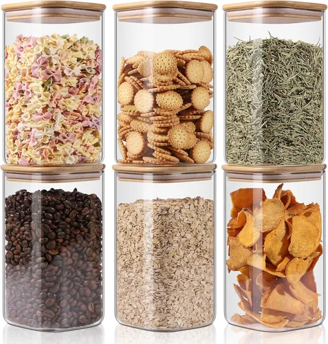 Vista 12 de YUNCANG Tarros de almacenamiento de vidrio, PAQUETE DE 2 - 108oz/3200ml Recipientes de almacenamiento de alimentos de vidrio transparente con tapa