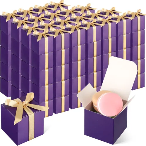 Vista 13 de Jutom 100 mini cajas de regalo, cajas de dulces extra pequeñas de papel con cinta dorada para el día de San Valentín, cumpleaños, boda, aniversario
