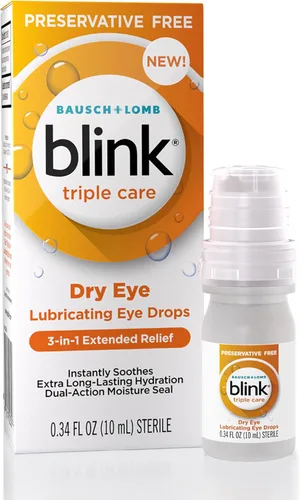 Vista 8 de BLINK Triple Care - Gotas para ojos secos, gotas lubricantes, calmantes para ojos secos de moderados a severos, con hialuronato, reduce