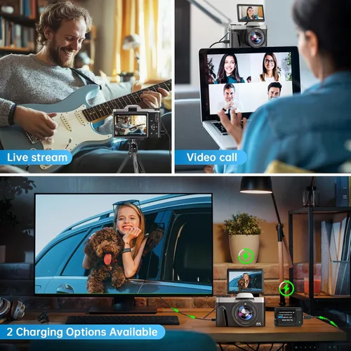 Vista 7 de 4K Digital Camera for Photography with WiFi, 2025 Latest Auto-Focus Vlogging Camera for YouTube Video 3'' 180° Flip Screen Travel Cameras 16X Zoom