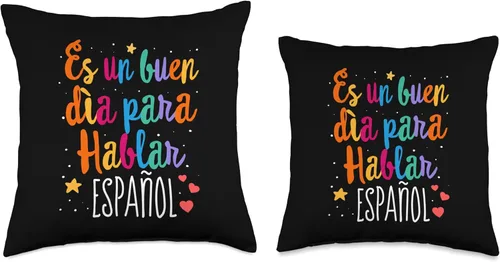 Vista 3 de Dimelo Espanol Regalos Para Maestras Gifts Ideas Maestra Cute Rainbow Regalos para profesor de español bilingüe, 16 x 16 pulgadas, multicolor