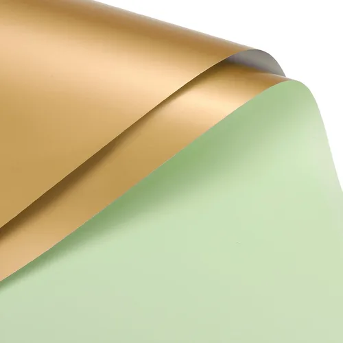Vista 25 de MECCANIXITY 10 piezas de papel de regalo de flores de doble cara amarillo-verde + champán de 22.8 x 22.8 pulgadas, impermeable para suministros