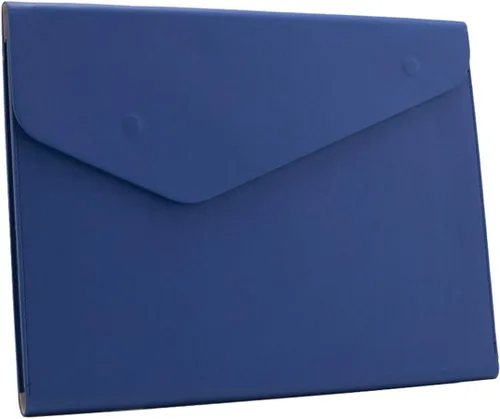 Vista 11 de Enyuwlcm Carpeta de archivos A4 de cuero PU Portafolio impermeable con cierre magnético invisible, color negro