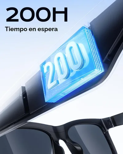 Vista 5 de Gafas inteligentes con Bluetooth, micrófono y altavoces incorporados, gafas de sol inalámbricas inteligentes con auriculares para hombres y mujeres