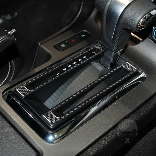 Vista 5 de NVCNX Fibra de Carbono Compatible con Ford Mustang GT Shelby 2010-2014 2011 2012 2013 Consola Central del Coche Transmisión Automática Caja