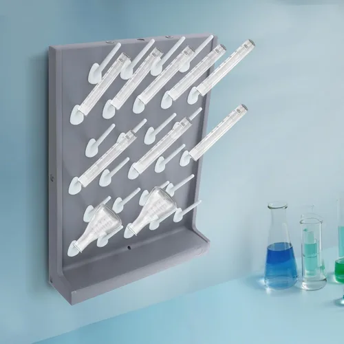 Vista 7 de Gdrasuya10 Estante de secado de 27 clavijas, estante de secado de pared, cristalería de laboratorio, equipo de limpieza para escuela de laboratorio