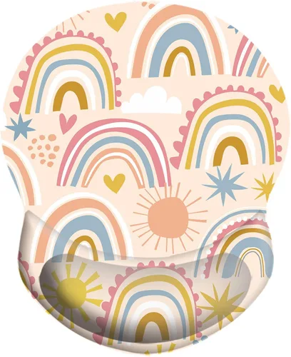 Alfombrilla de mouse con soporte para muñeca, base de goma antideslizante, reposamuñecas, alfombrilla para mouse de 8.75 x 7.5 pulgadas, alfombrilla