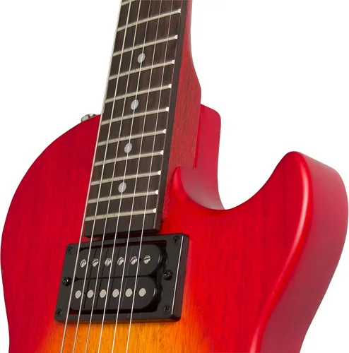 Vista 4 de Guitarra Eléctrica Epiphone ENSVCHVCH1, cuerpo sólido, color cereza, Hematita cereza (Heritage Cherry Sunburst)