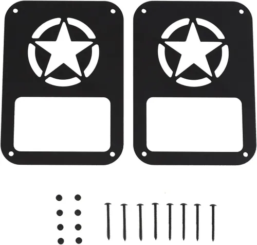 Vista 5 de Hooke Road Protector de luz trasera JK Wrangler, cubierta de luz trasera de cinco estrellas para Wrangler JK y Wrangler Unlimited 2007-2018 - Par