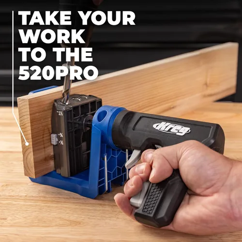 Vista 6 de Kreg Pocket-Hole Jig - KPHJ520PRO2 - New Model - Premium Carpentry & Woodworking Tool - For Materials 1/2-1 1/2 Inches Thick - Includes 60
