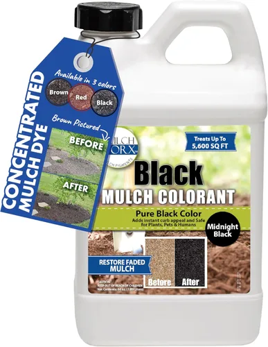 Vista 6 de MulchWorx Black Mulch - Concentrado de color de mantillo negro, un cuarto de galón, trata 2,800 pies cuadrados - Spray de tinte de mantillo negro