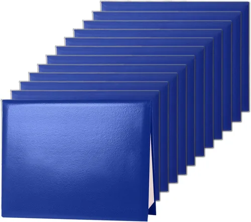 Vista 25 de Funda para diploma de 8.5 x 11 pulgadas, apertura vertical, cubierta para certificado de graduación, cubierta acolchada de cuero liso, tamaño carta