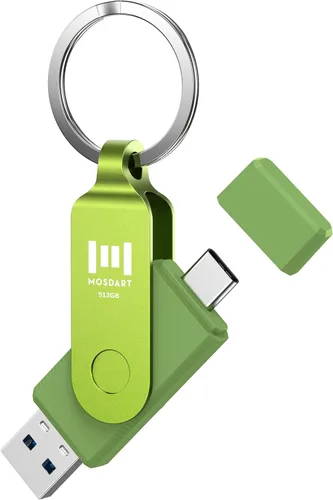 Vista 12 de MOSDART ExFAT - Memoria USB C 3.2 de 64 GB de velocidad rápida C y A, con llavero e indicador LED, para iPhone 15, 16, 17, teléfono Android, iPad