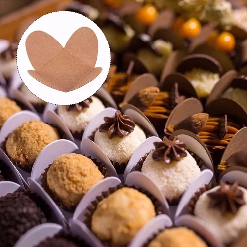 Vista 2 de DOITOOL 200 tazas de papel de chocolate para dulces, envoltorios de trufas de papel, tazas de trufas, envoltorios de chocolate, moldes de papel