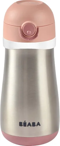 Vista 10 de BEABA - Botella de agua para niños con aislamiento de acero inoxidable, termo con boquilla a prueba de derrames y parte superior cerrada, perfecta