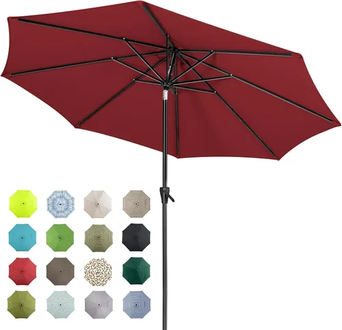 Vista 23 de Tempera Patio Market Outdoor Table Umbrella with Auto Tilt and Crank, Large Sun Umbrella with Sturdy Pole & Fade Resistant Canopy, Easy to Set