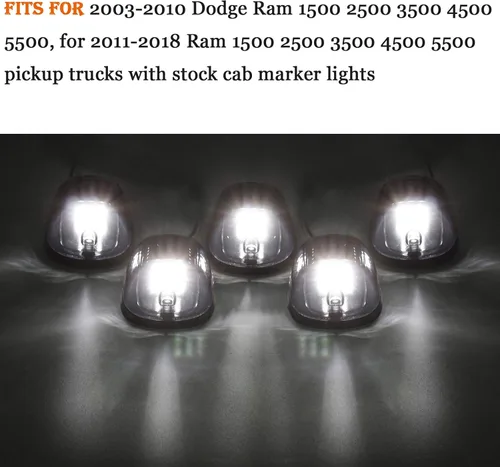Vista 5 de NPAUTO 5 luces LED ahumadas para cabina blanca 9 luces LED de liquidación para techo superior de techo, luces de circulación de repuesto