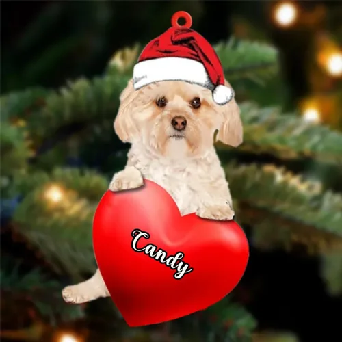 Vista 152 de Amantes de los perros de Navidad, corazón de perro de Navidad disponible para muchos perros Malamute de Alaska, adorno de Navidad, adorno