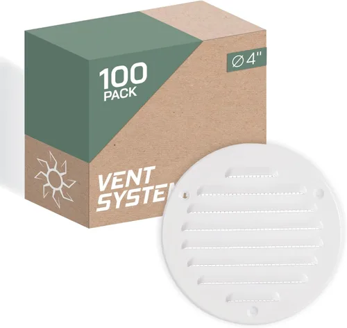 Vista 50 de Vent Systems – 3.35 x 9.84 pulgadas (interior) rejilla de ventilación de aire rectangular de metal blanco para alero, cubierta de rejilla, deflector