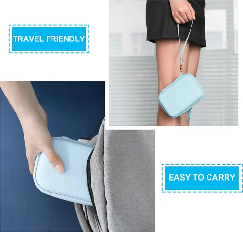 Vista 5 de Funda rígida de viaje para Yoto Mini (edición 2024) para niños, reproductor de audio Bluetooth sin pantalla, funda protectora con bolsillo de malla