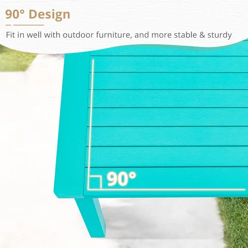 Vista 6 de LUE BONA HDPS - Mesa de centro para exteriores, rectangulares exteriores, patas niveladoras ajustables, resistente a la intemperie, mesa de patio