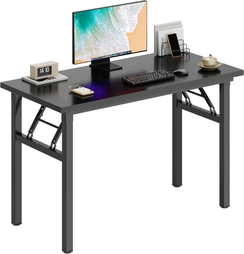 Vista 119 de DlandHome Escritorio plegable pequeño de 31.5 pulgadas, escritorio de computadora para oficina en casa, mesa plegable para espacios pequeños,