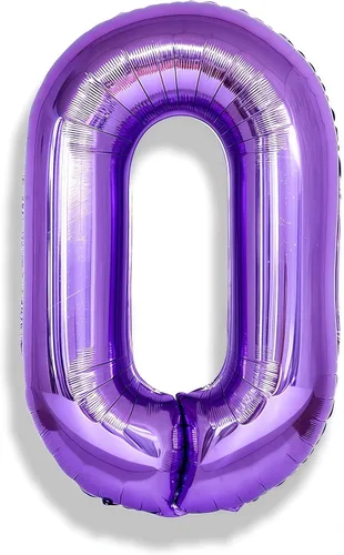 Vista 27 de Globos de Sirena Número 0 de 40 Pulgadas, Juego de Globos de Números Grandes Morado Verde Azulado Arcoíris 0-9, Globos de Números de Papel